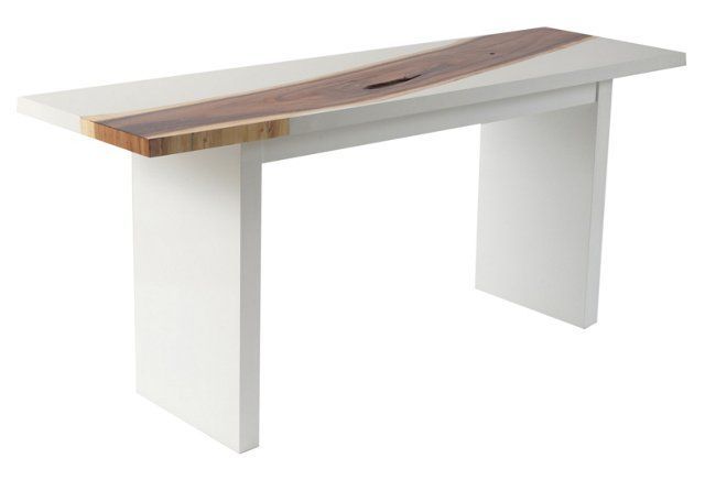 Wood Grain Console White Finish 53"w X 10"d X 41"h | Furniture, White Intended For White Grained Wood Hexagonal Console Tables (View 1 of 20)