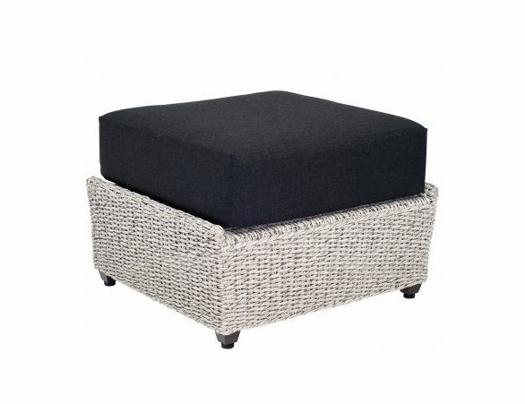 Woodard Isabella All Weather Wicker Ottoman Off White Within Black And Off White Rattan Ottomans (View 9 of 19)