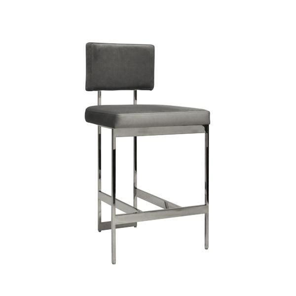 Worlds Away Baylor Counter Stool Nickel And Grey Velvet | Counter For Gray Nickel Stools (View 12 of 20)