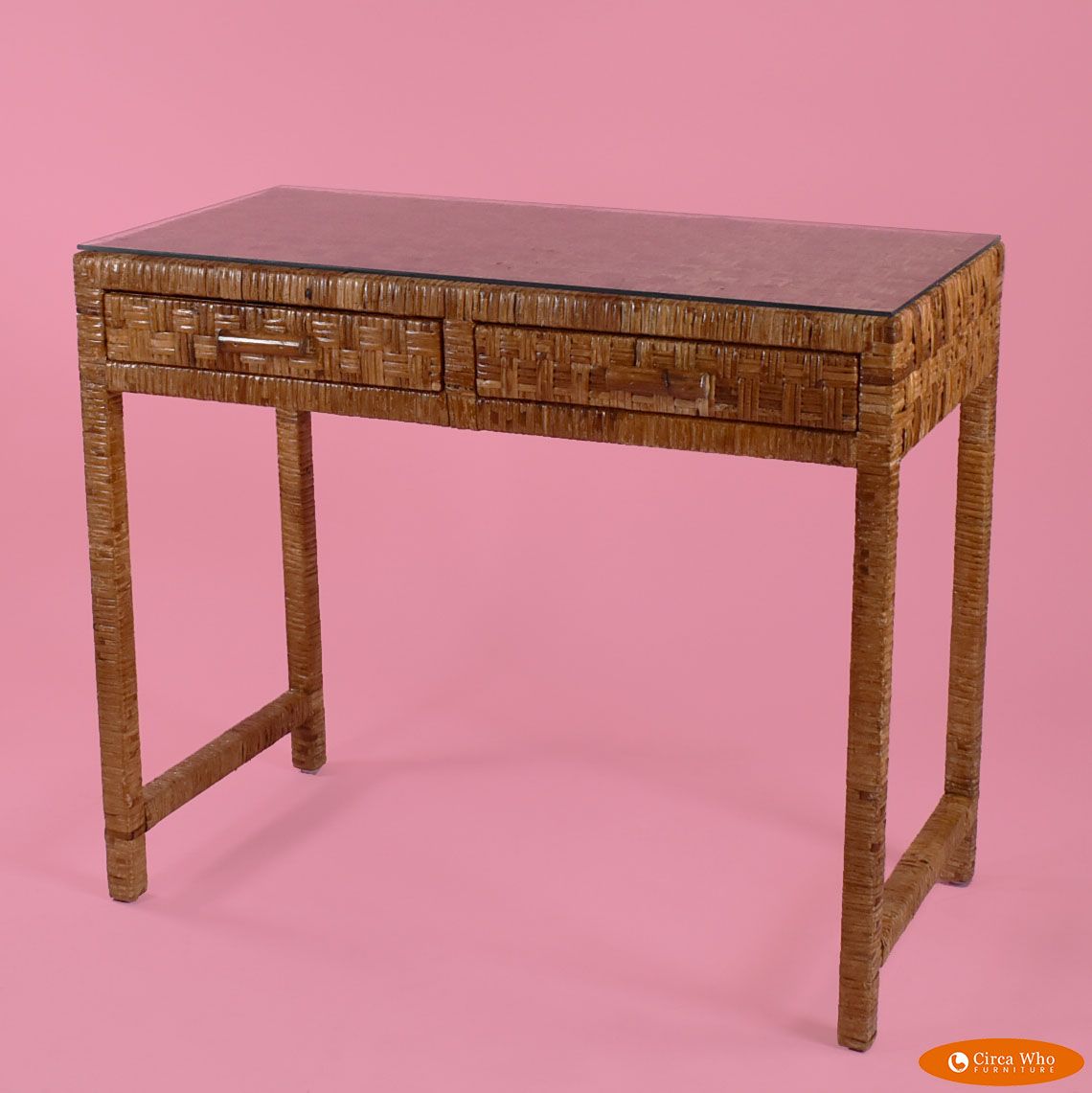 Woven Rattan Desk/console Table | Circa Who For Wicker Console Tables (View 1 of 20)