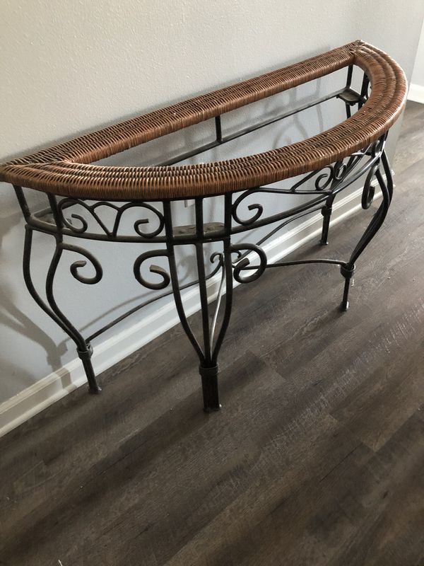 Wrought Iron Entry Table For Sale In Franklin, Wi – Offerup In Round Iron Console Tables (View 5 of 20)