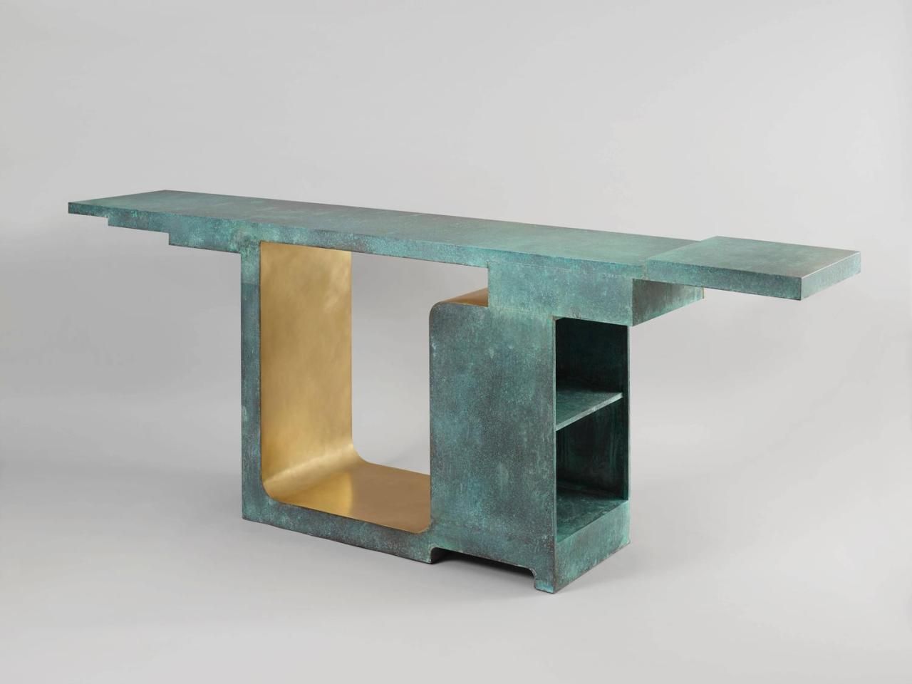 'xiangsheng Console,' An Oxidized And Brushed Bronze Piece Of Art Regarding Oxidized Console Tables (Gallery 20 of 20)