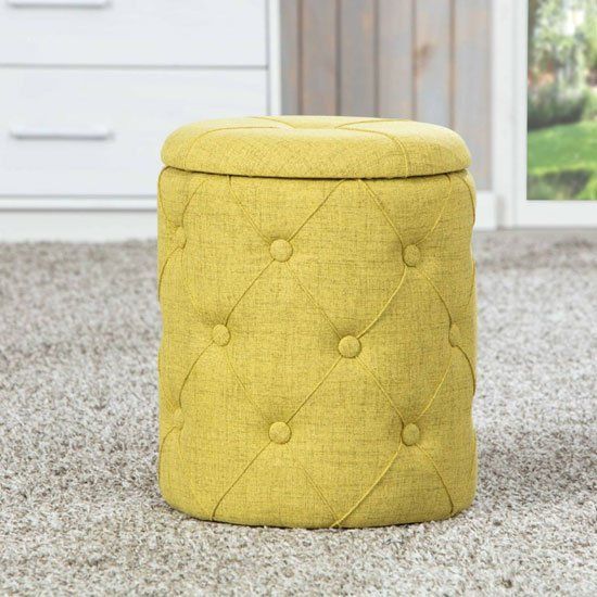 Yapak Fabric Storage Ottoman Stool In Yellow Green | Furniture In Fashion With Regard To Green Fabric Square Storage Ottomans With Pillows (View 16 of 20)
