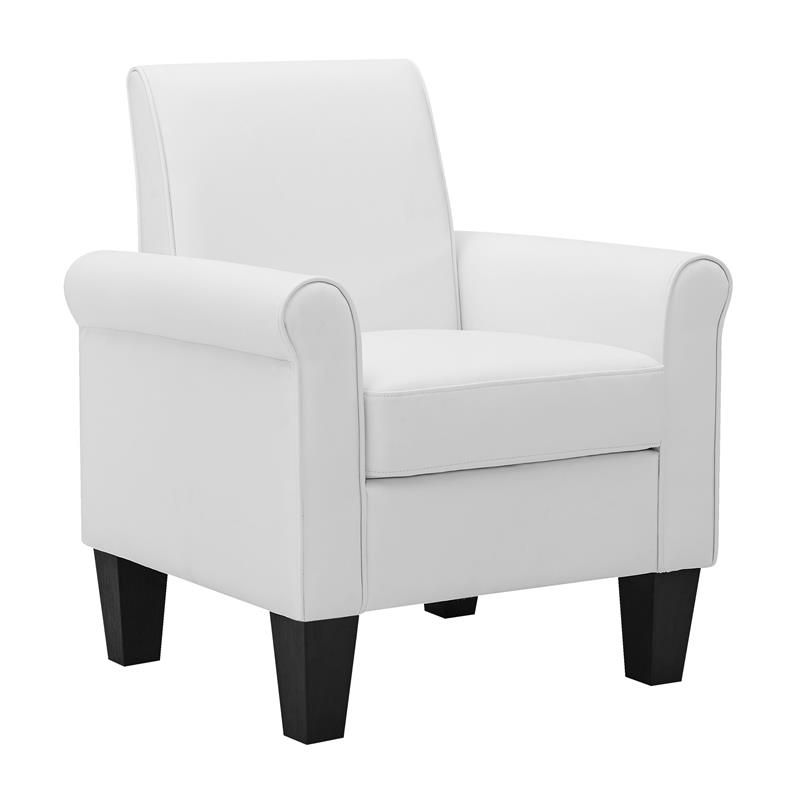 Yl Grand Austermann Faux Leather Accent Chair In White – C7925 For White Textured Round Accent Stools (View 6 of 20)