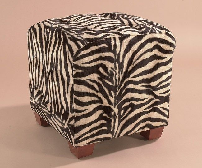 Zebra Print Cube Ottoman – Free Shipping Today – Overstock – 404182 Regarding Gray And Cream Geometric Cuboid Pouf Ottomans (View 18 of 20)