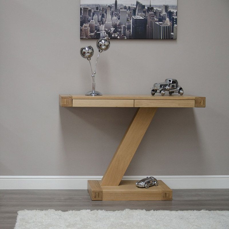 Zeus Solid Oak Modern Console Table – Robson Furniture With 2 Piece Modern Nesting Console Tables (View 13 of 20)