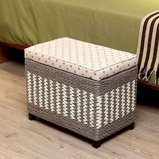Zhufengsd Footstool Woven Seagrass Storage Ottoman/footstools Natural With Natural Solid Cylinder Pouf Ottomans (View 14 of 20)