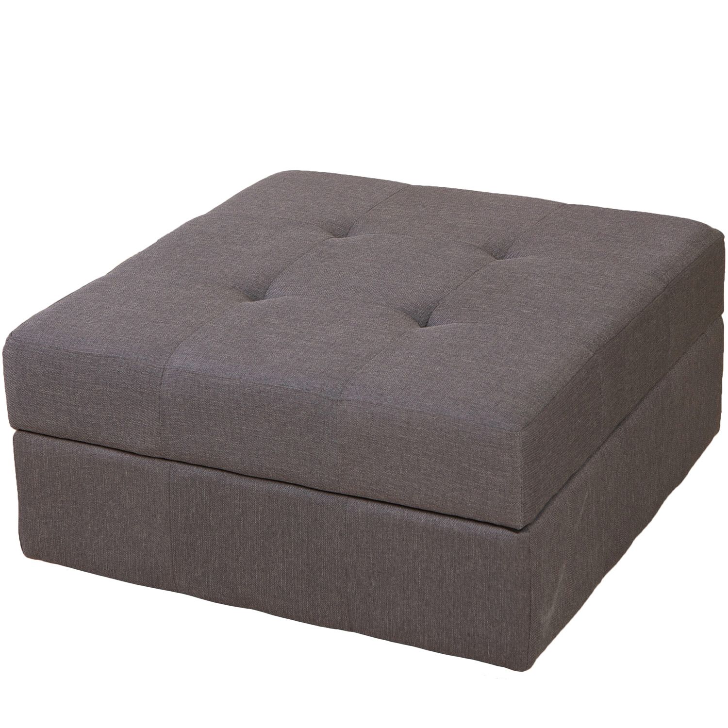 Zillah Contemporary Tufted Fabric Storage Ottoman With Rolling Casters Regarding Brown Fabric Tufted Surfboard Ottomans (View 15 of 20)