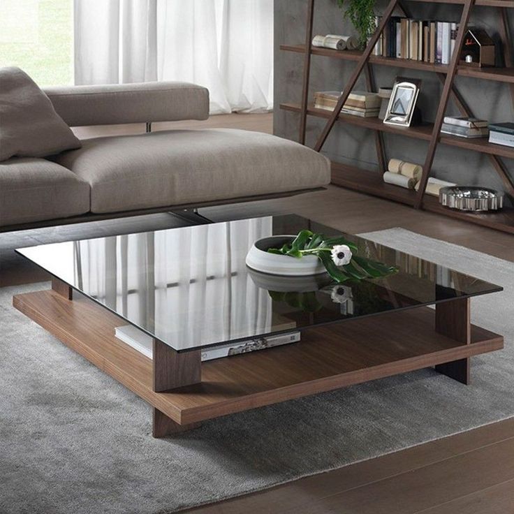 50 Popular Modern Coffee Table Ideas For Living Room – Sweetyhomee | Centre  Table Living Room, Center Table Living Room, Coffee Table Square For Smooth Top Coffee Tables (View 17 of 20)