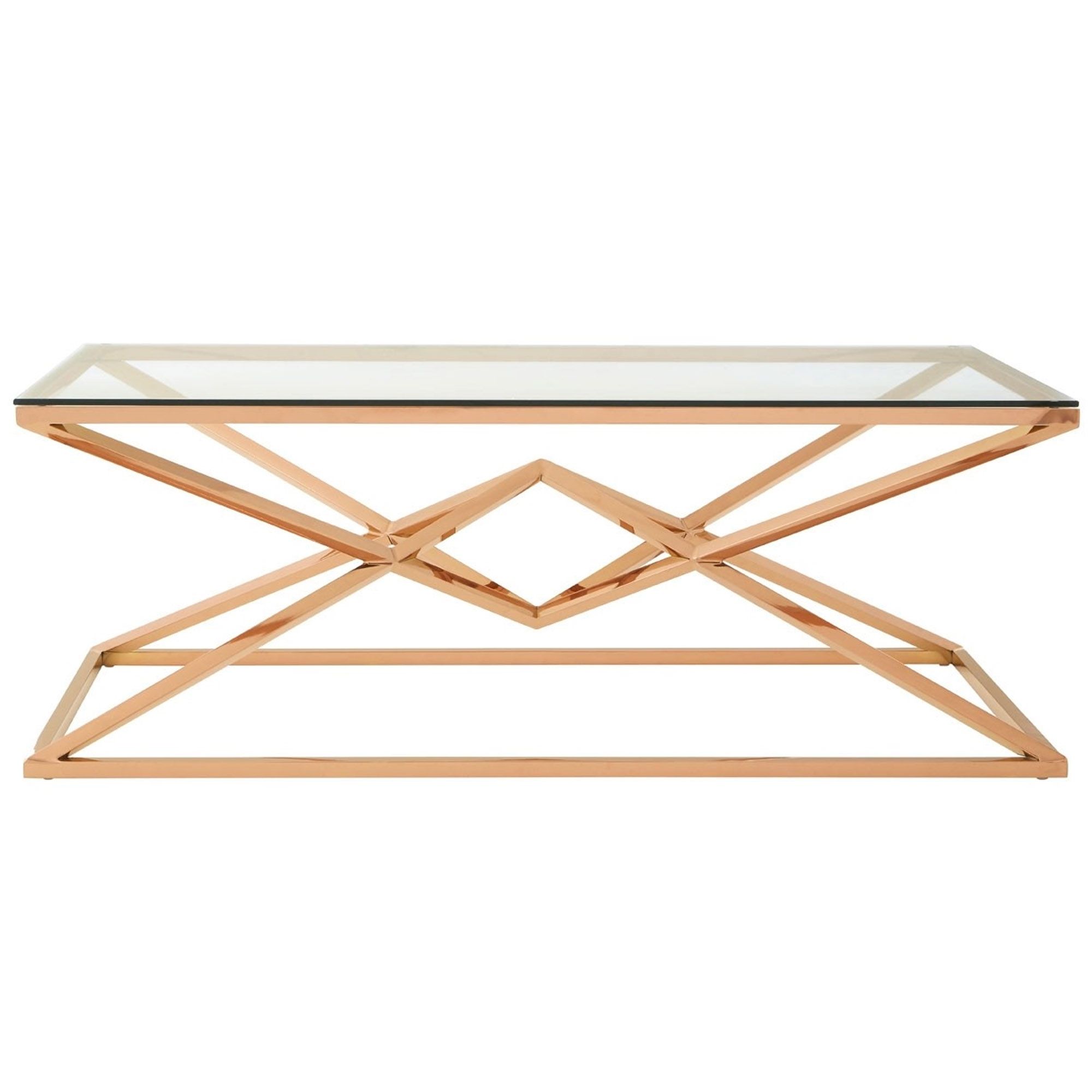 Allure Rose Gold Coffee Table | Contemporary Lounge Furniture Intended For Rose Gold Coffee Tables (View 3 of 20)