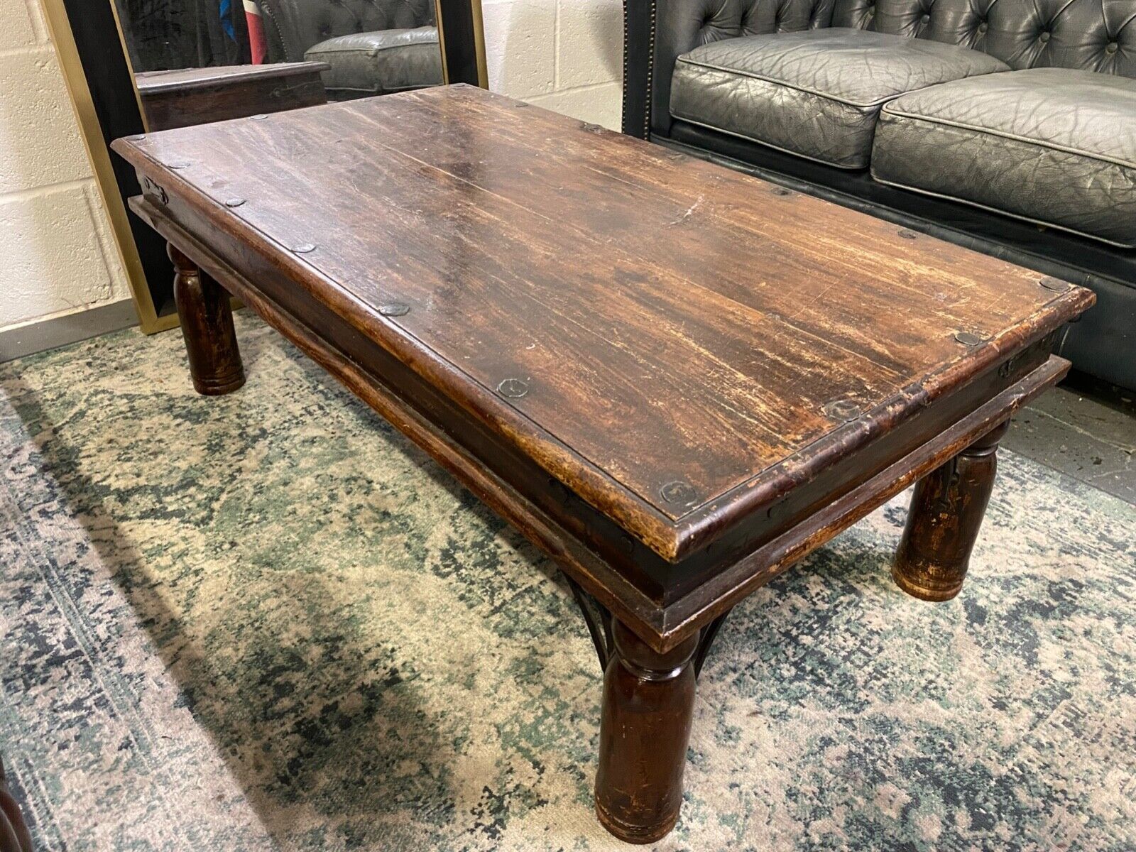 Antique Vintage Coffee Table Brown Solid Wood | Ebay Throughout Reclaimed Vintage Coffee Tables (View 13 of 20)
