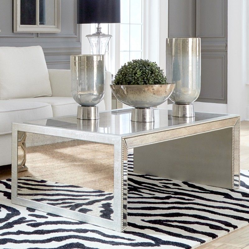 Antiqued Mirrored Coffee Table | Patricia Group Throughout Antique Mirrored Coffee Tables (View 5 of 20)