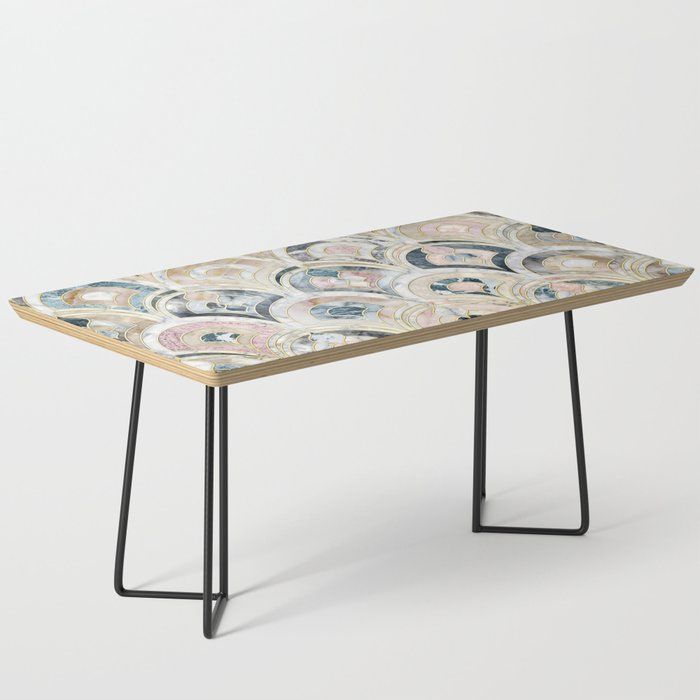 Art Deco Marble Tiles In Soft Pastels Coffee Tablemicklyn | Society6 Throughout Deco Stone Coffee Tables (View 15 of 20)