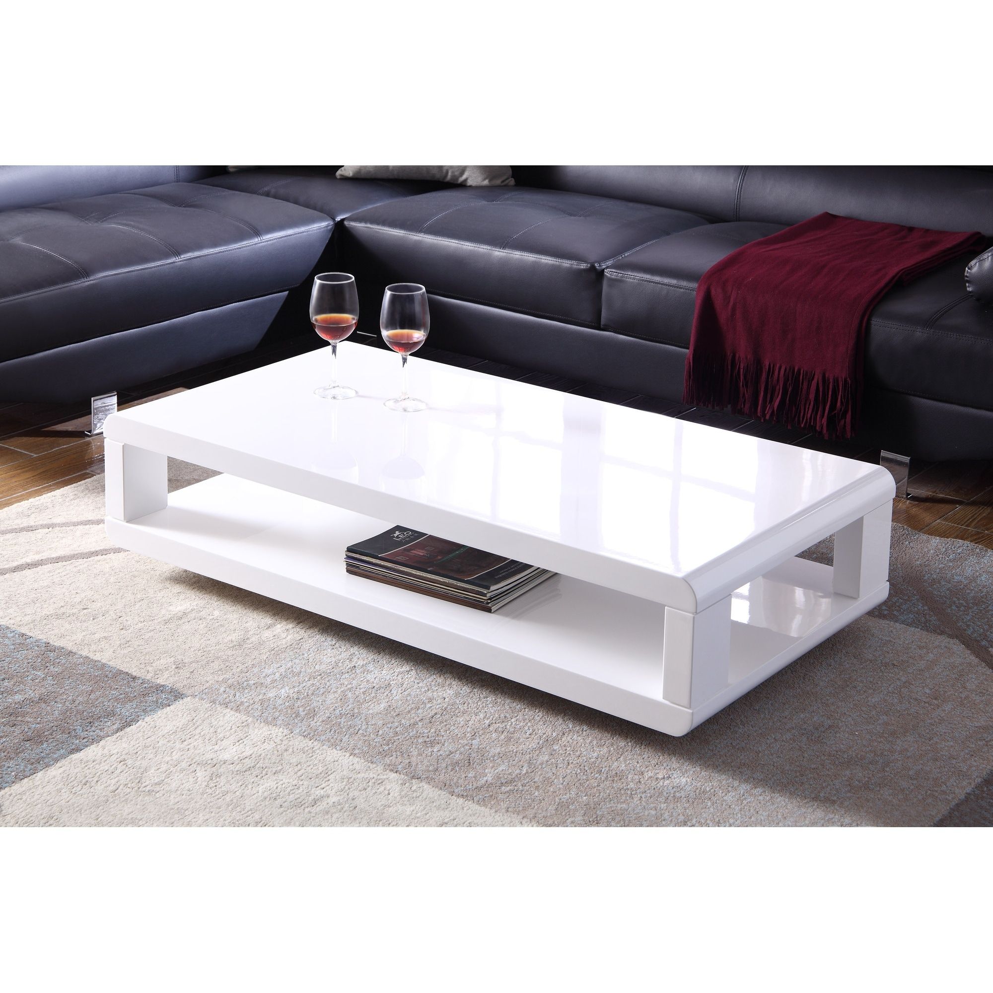 Artiva Casa 48" Modern Euro White Lacquered High Gloss Coffee Table – On  Sale – Overstock – 19733674 With High Gloss Coffee Tables (View 13 of 20)