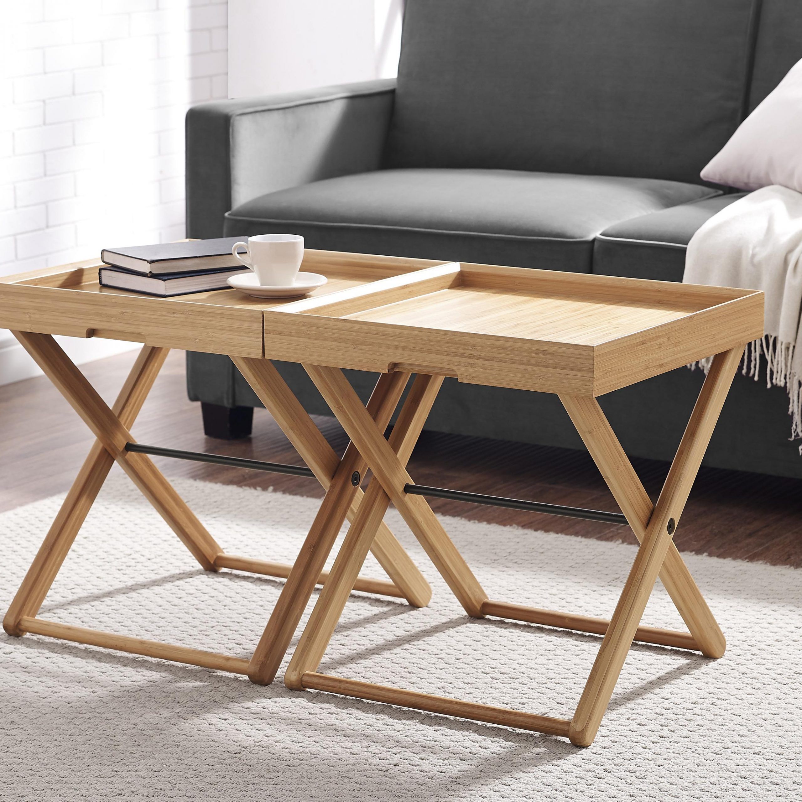 Bamboo Tray Table Caramelized Modern Telinegreenington (gt001ca) For Caramalized Coffee Tables (View 10 of 20)