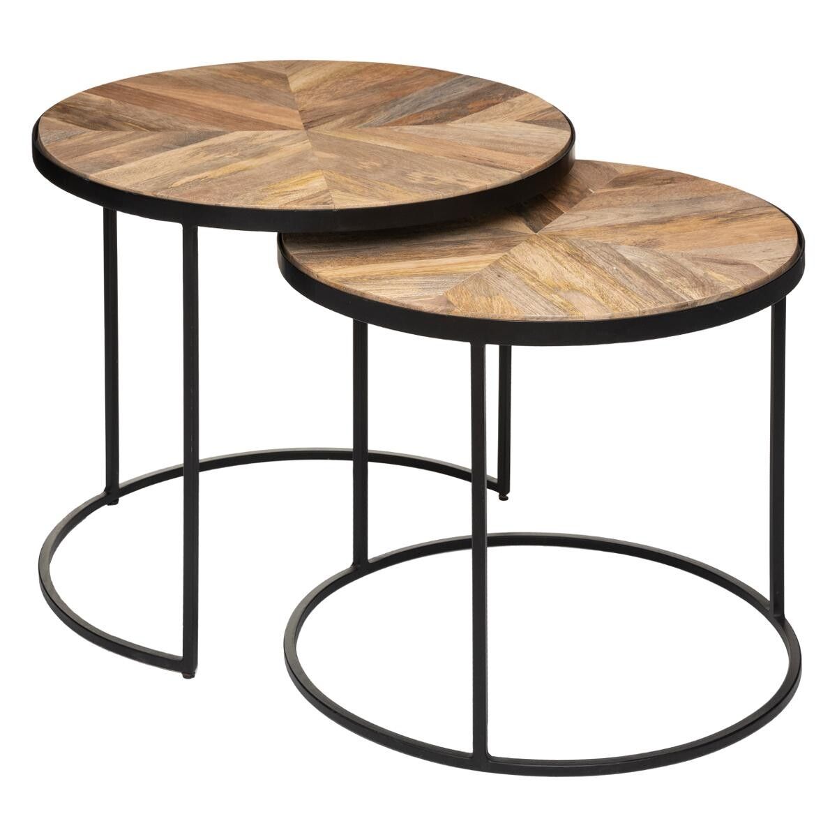Basile Black Metal And Natural Mango Wood Coffee Tables – Atmosphera  Official Website Intended For Mango Wood Coffee Tables (View 1 of 20)