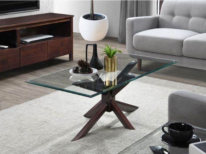 Bella Coffee Tables | Glass Top | Dark Hardwood Frame | On Sale! Pertaining To Glass Topped Coffee Tables (View 14 of 20)