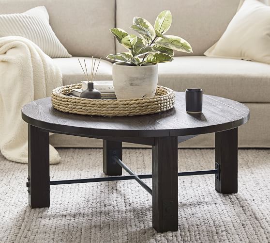 Benchwright 42" Round Coffee Table | Pottery Barn In Circular Coffee Tables (View 11 of 20)