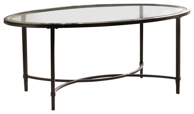 Berton Metal/glass Oval Cocktail Table – Transitional – Coffee Tables – Sei Furniture | Houzz Throughout Metal Oval Coffee Tables (View 18 of 20)
