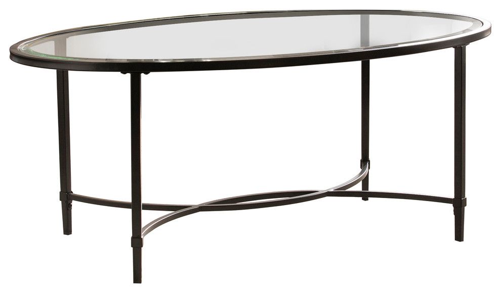 Berton Metal/glass Oval Cocktail Table – Transitional – Coffee Tables – Sei Furniture | Houzz With Regard To Glass Oval Coffee Tables (View 14 of 20)