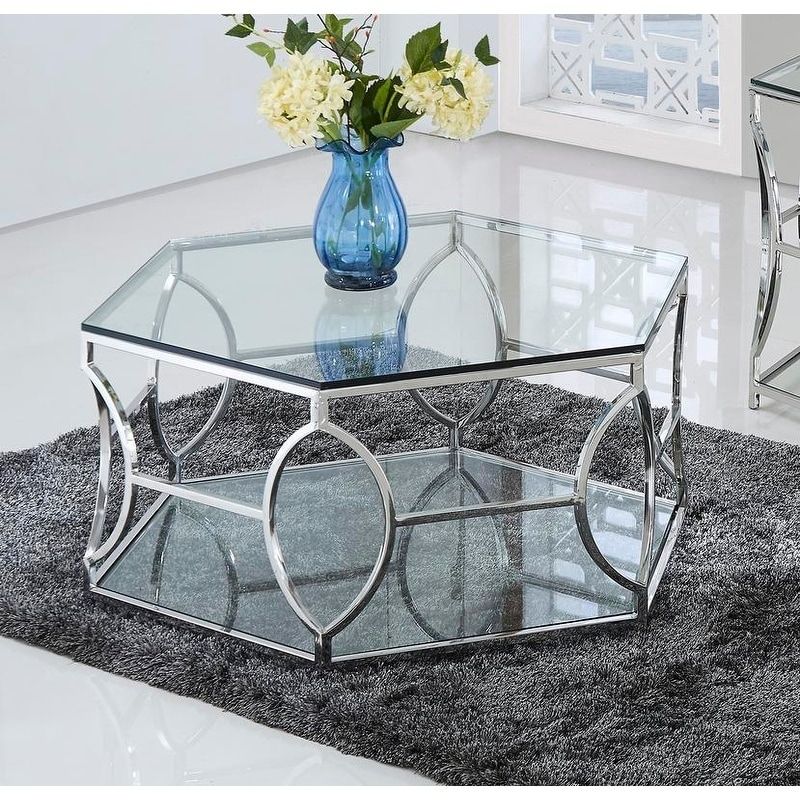 Best Master Furniture Octagon Glass Coffee Table – On Sale – Overstock –  18827889 Within Octagon Glass Top Coffee Tables (View 3 of 20)