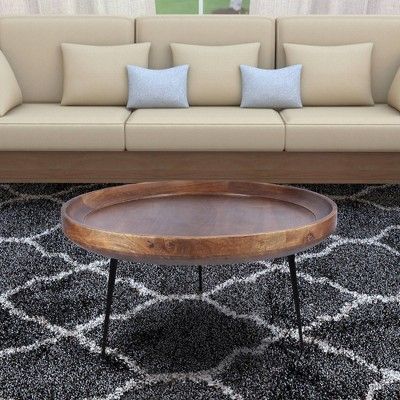 Bestcoffeetables Wooden Coffee Table With Splayed Metal Legs Brown And  Black – The Urban Port | New Collection Online Regarding Splayed Metal Legs Coffee Tables (View 3 of 20)