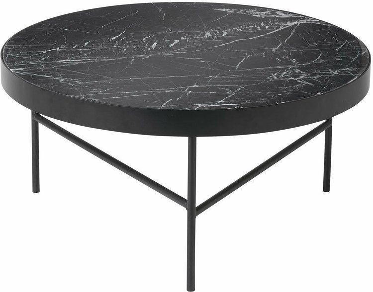 Black Marble Coffee Table 70,5 Cm – Ferm Living Intended For Marble Coffee Tables (View 13 of 20)