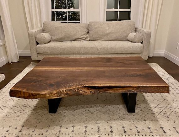 Black Walnut Live Edge Wood Coffee Table – Etsy With Walnut Coffee Tables (View 5 of 20)