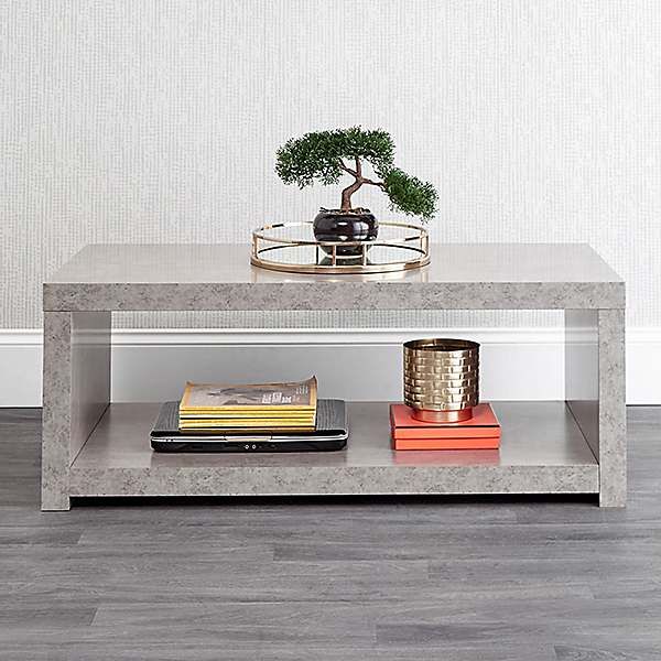 Bloc Concrete Effect Coffee Table With Shelf | Kaleidoscope In Open Shelf Coffee Tables (View 17 of 20)