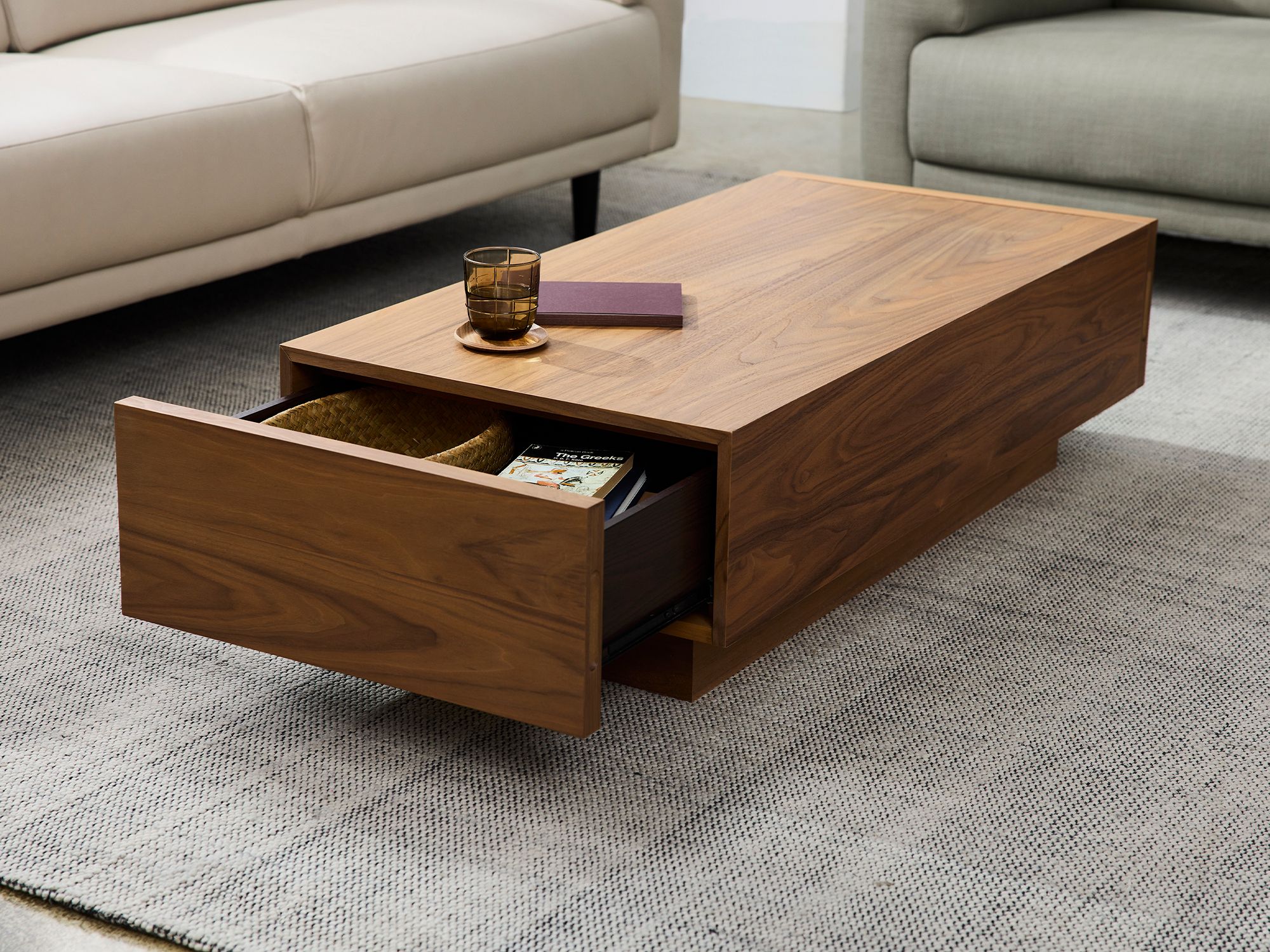 Boom Coffee Table | Modern Square Coffee Table With Storage Regarding 2 Drawer Coffee Tables (View 12 of 20)