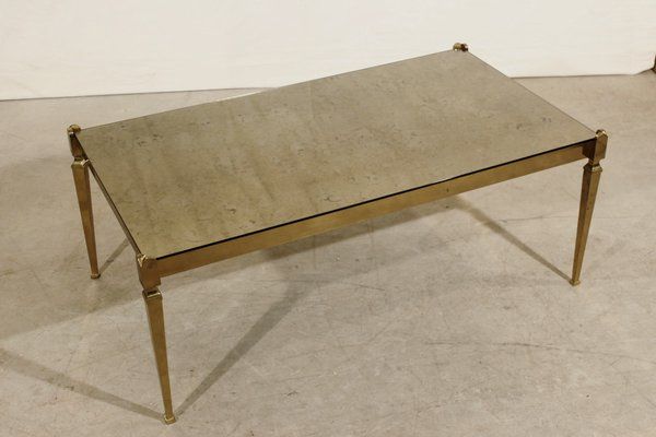 Bronze & Mirrored Coffee Table From Maison Jansen, France, 1950s For Sale  At Pamono Inside Antique Mirrored Coffee Tables (View 17 of 20)