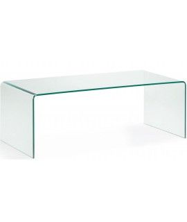 Burano Coffee Table 110x55 Cm In Transparent Tempered Glass With Double  Shelf Within Glass Coffee Tables (View 5 of 20)