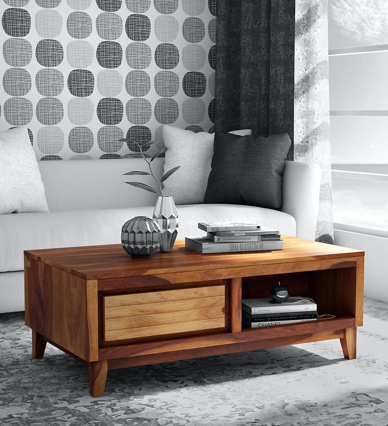 Buy Anitz Solid Wood Coffee Table In Warm Walnut Finishwoodsworth  Online – Contemporary Rectangular Coffee Tables – Tables – Furniture –  Pepperfry Product For Warm Walnut Coffee Tables (View 13 of 20)