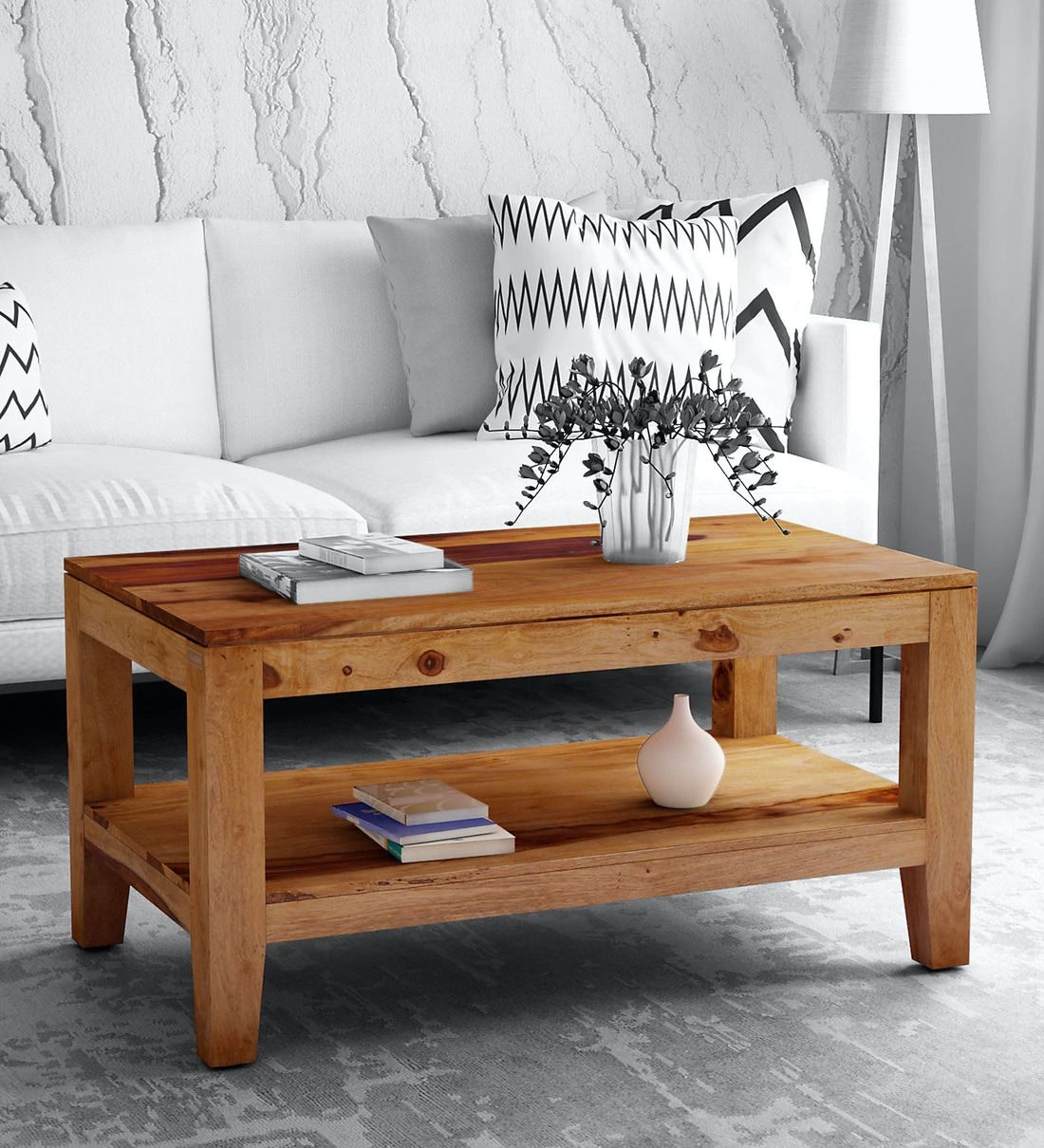 Buy Anitz Solid Wood Coffee Table In Warm Walnut Finishwoodsworth  Online – Contemporary Rectangular Coffee Tables – Tables – Furniture –  Pepperfry Product Intended For Warm Walnut Coffee Tables (View 2 of 20)