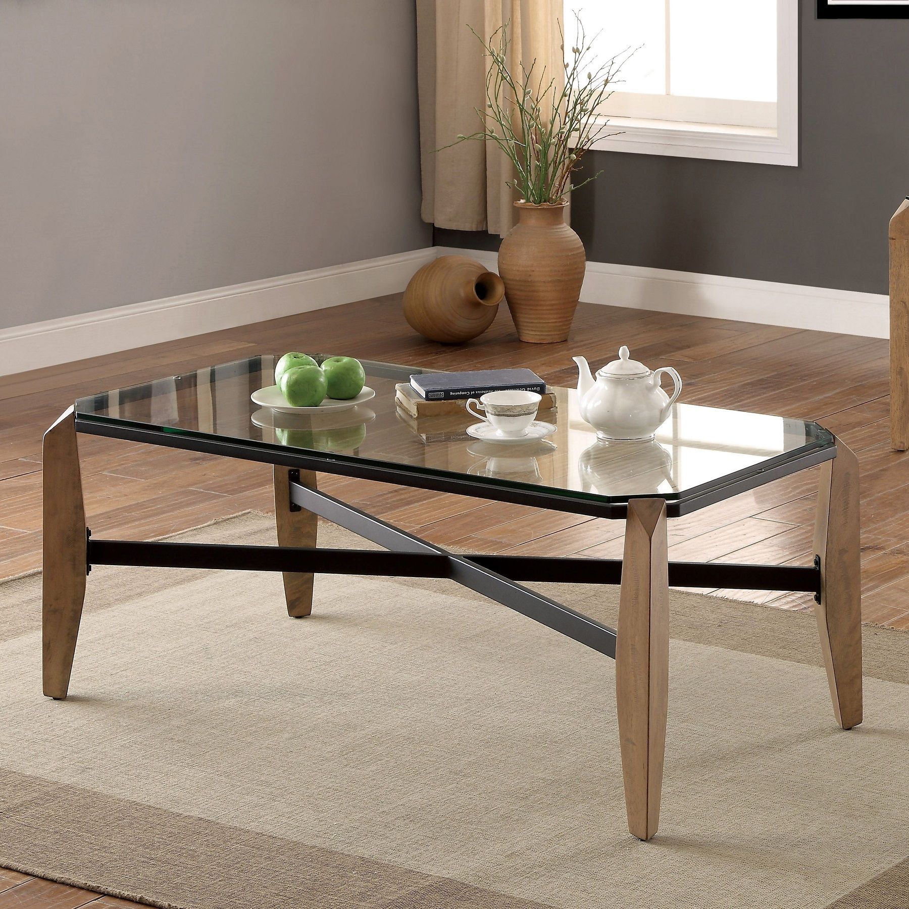 Buy Contemporary Glass Top Coffee Table Online | Teaklab In Smooth Top Coffee Tables (View 2 of 20)