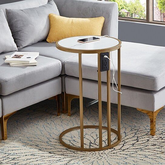 Buy Galilea End Table – 2 Usb Charging Ports 2 Outlets Power Plug Inspired Home On Dot & Bo Inside Coffee Tables With Charging Station (View 11 of 20)