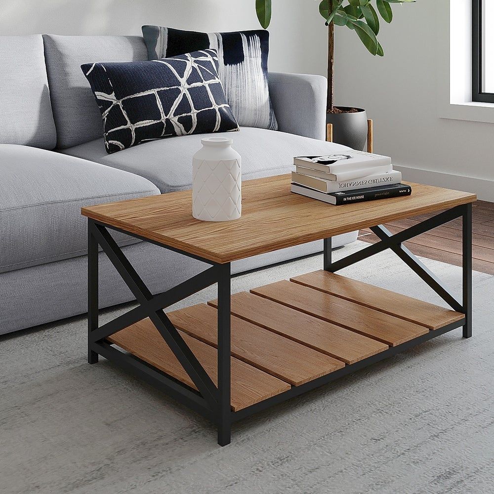 Buy Industrial Coffee Tables Online At Overstock | Our Best Living Room  Furniture Deals Pertaining To Industrial Faux Wood Coffee Tables (View 6 of 20)