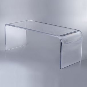 Buy Plexi Craft Acrylic Waterfall Coffee Table | Custom Lucite Furniture Throughout Thick Acrylic Coffee Tables (View 6 of 20)