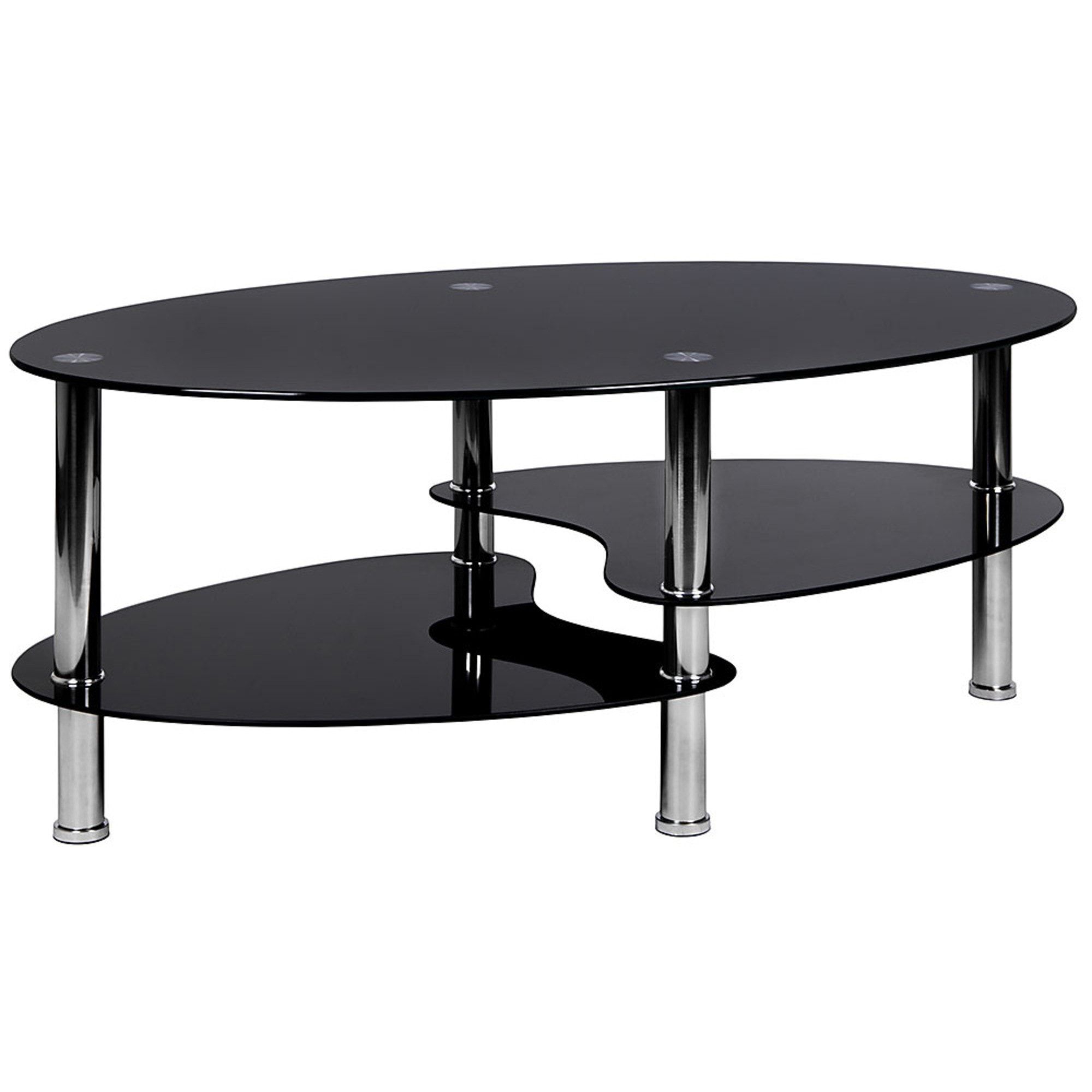 Cara Oval Black Glass Coffee Table | Dining | Glass Furniture With Regard To Glass Oval Coffee Tables (View 18 of 20)