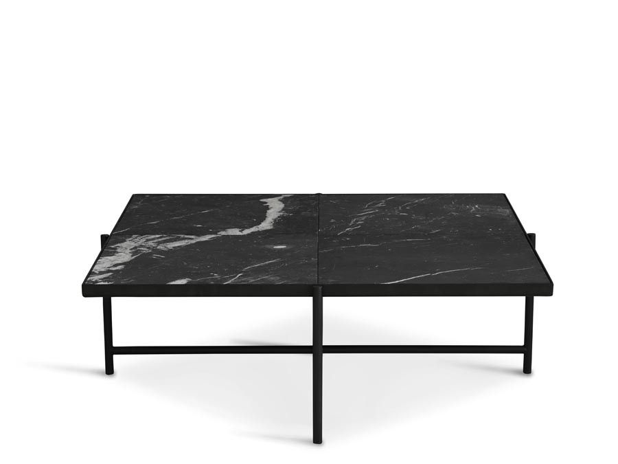Carrare Marble Coffee Table 90 Cm. Black Frame. – Galerie Møbler Within Marble Coffee Tables (Gallery 19 of 20)