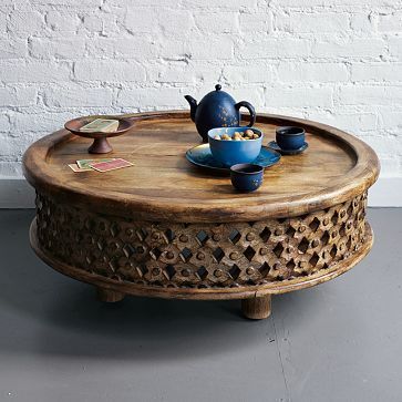 Carved Wood Coffee Table | West Elm | Coffee Table Wood, Coffee Table, West  Elm Coffee Table Intended For Mango Wood Coffee Tables (View 14 of 20)