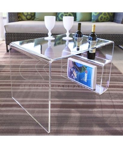 Casper Acrylic Coffee Table Cm 70x45h45 Lucyte Clear Side Table (View 9 of 20)