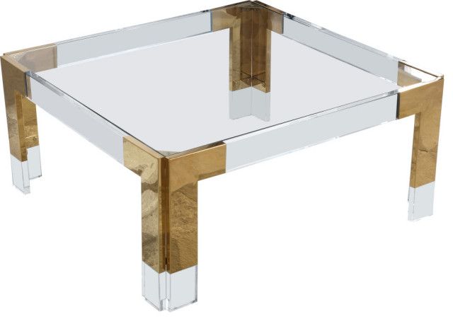 Casper Glass Top, Stainless Steel And Acrylic Coffee Table – Contemporary – Coffee  Tables  Meridian Furniture | Houzz Within Stainless Steel And Acrylic Coffee Tables (View 4 of 20)