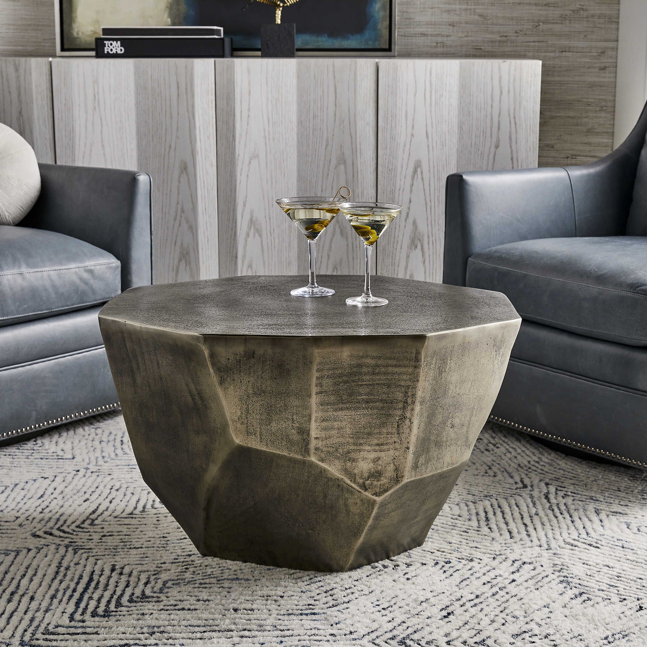 Cathenna Coffee Table – Antiqued Nickel Medium | Uttermost With Medium Coffee Tables (View 11 of 20)