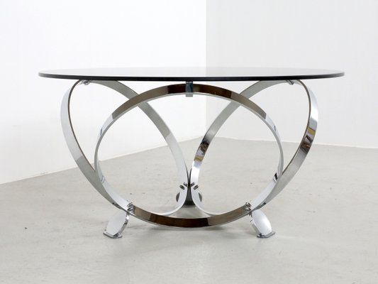 Chrome And Glass Round Coffee Tableknut Hesterberg, 1970s For Sale At  Pamono In Chrome Coffee Tables (View 13 of 20)