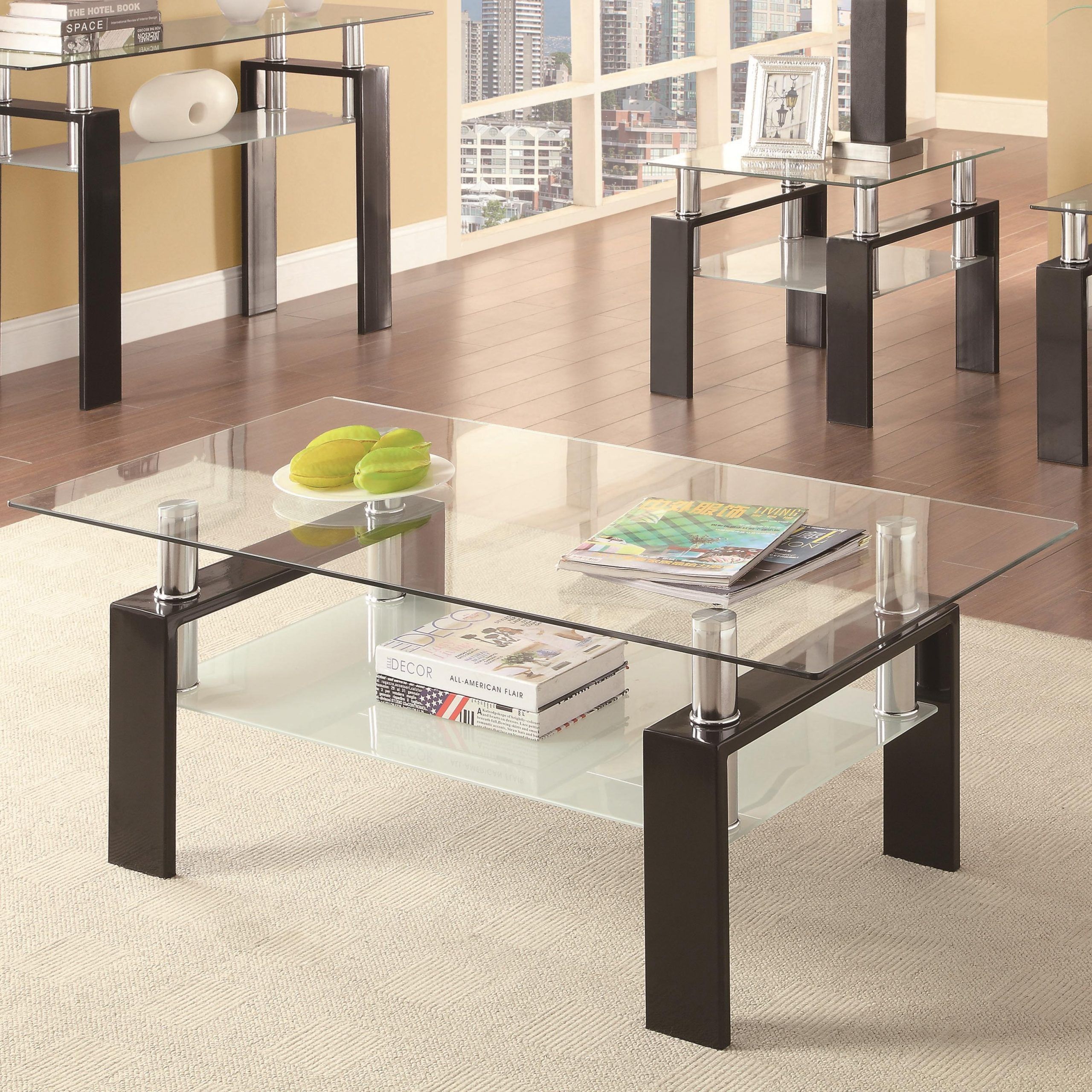 Coaster Occasional Group 702280 Tempered Glass Coffee Table | A1 Furniture  & Mattress | Cocktail/coffee Tables Intended For Tempered Glass Coffee Tables (View 13 of 20)