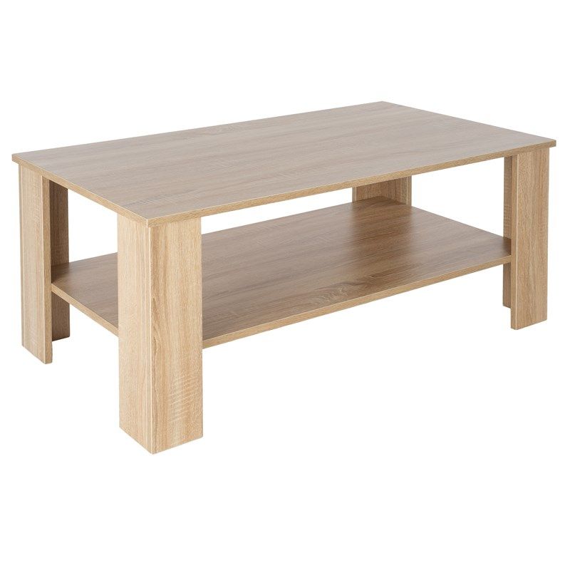 Coffee Table 100x43x57 Cm Sonoma Oak Chipboard And Wood Look Ml Design Buy Pertaining To Melamine Coffee Tables (View 4 of 20)