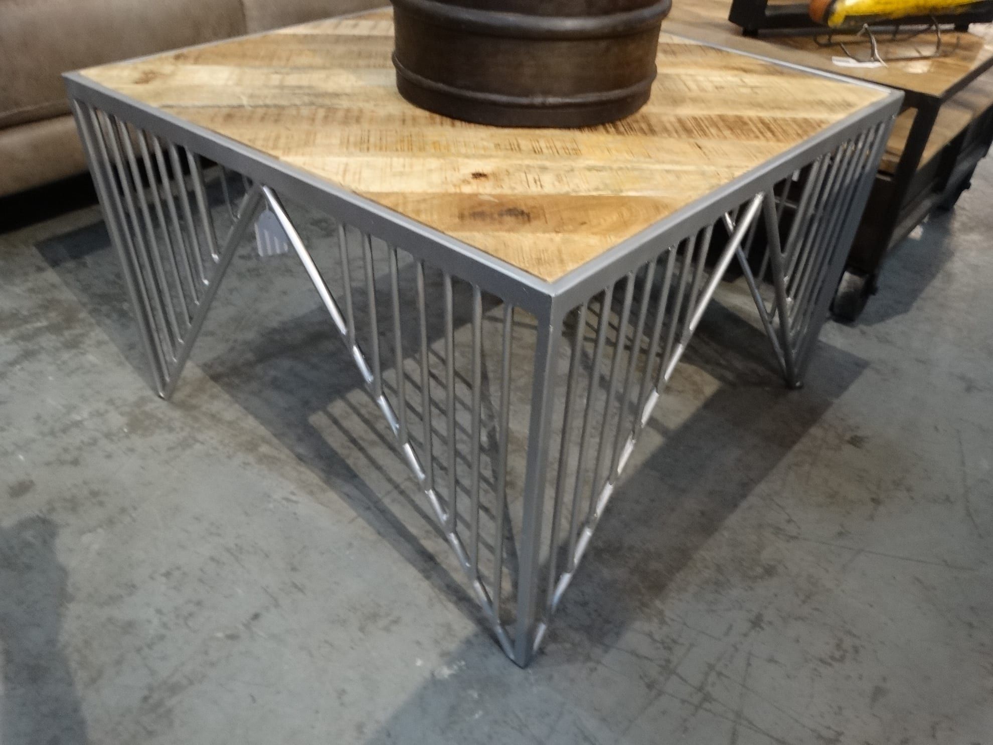 Coffee Table Black Metal And Wood, Metal & Wood Coffee Table Within Metal Base Coffee Tables (View 15 of 20)