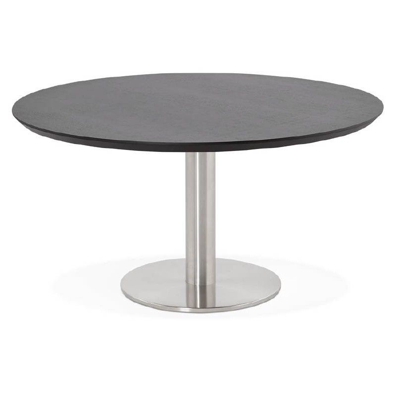Coffee Table Design Willy Wood And Brushed Metal (black) In Brushed Stainless Steel Coffee Tables (View 2 of 20)