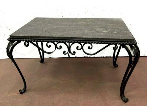 Coffee Table In Wrought Iron And Marble 20th Century Vintage Black Iron /marble In Iron Coffee Tables (View 8 of 20)